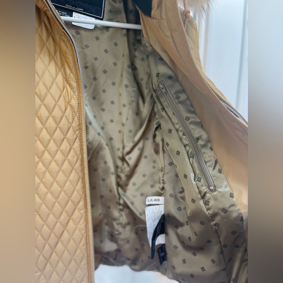 Metropolis Couloir Quilted Gold Parka w Real Fur Hood- Sz 8 - Picture 6 of 8